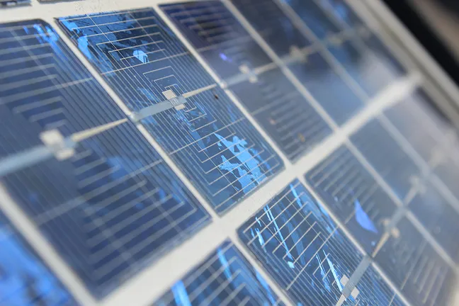 Close up of a solar panel
